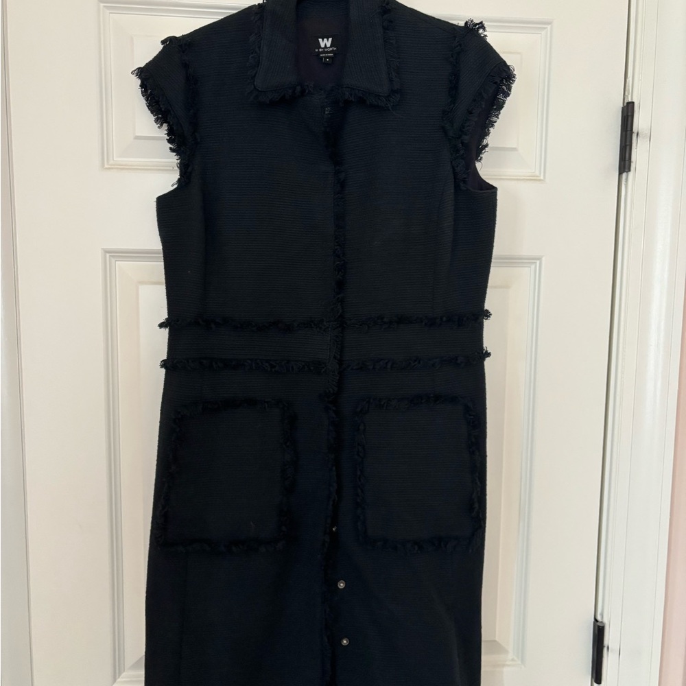 W by Worth Navy Textured Midi Dress